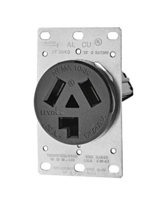 Leviton Receptacle Power 125/250 VAC 30 A 3 Pole 3 Wires 4 AWG Terminal Thermoplastic Rubber