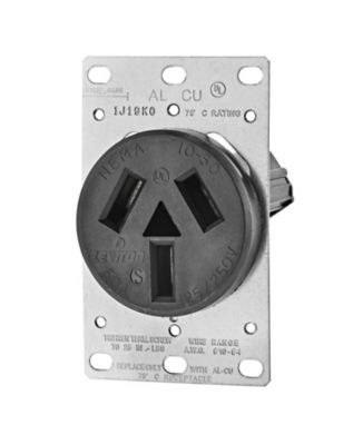 Leviton Receptacle Power 125/250 VAC 50 A 3 Pole 3 Wires 4-8 AWG Terminal Thermoplastic Rubber
