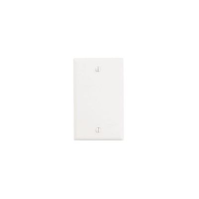 Leviton Blank Wallplate, 1 Gangs Thermoset Plastic, White, Smooth, Device Mount
