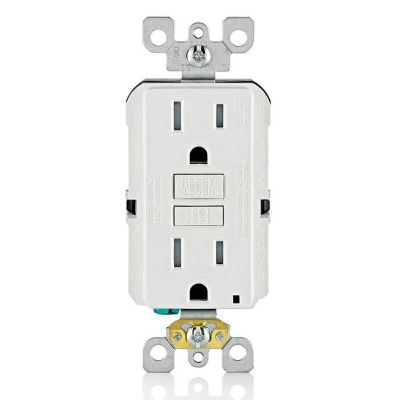 Leviton 15 Amp Tamper-Resistant Electrical Outlet 125 Volt 5-15R Back and Side Wired 2 Pole 3 Wire Wall Mount White