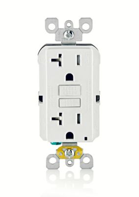 Leviton 20 Amp Tamper-Resistant Wall Outlet 125 Volt 5-20R 1 HP Rated Back and Side Wired Durable Polycarbonate White