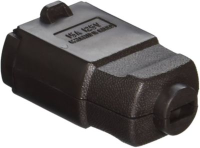 Image showing  Tap Connector Polarized Swivel Triple Cube 125 VAC 15 A 2 Pole 2 Conductors Thermoplastic Rubber Brown