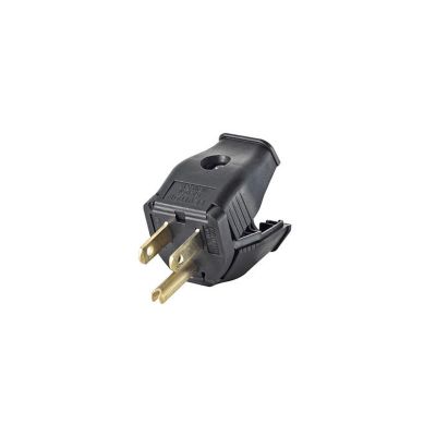 Leviton Cord End Plug, Clamptite, Hinged 125 V 15 A, 2 Pole, 3 Wires, 1-15P Cord Mount, Thermoplastic Rubber, Housing, Black