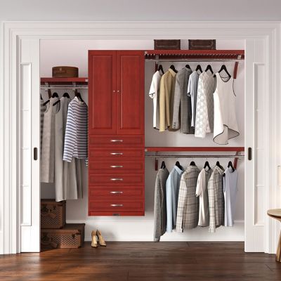 Image showing  Solid Wood Walk-In Closet Organizer with 6-Drawers and Solid Wood Doors