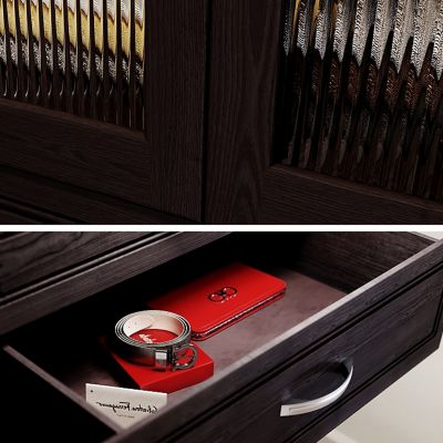 Image showing 6 th John Louis Home Solid Wood Walk-In Closet Organizer with 6-Drawers and Glass Doors