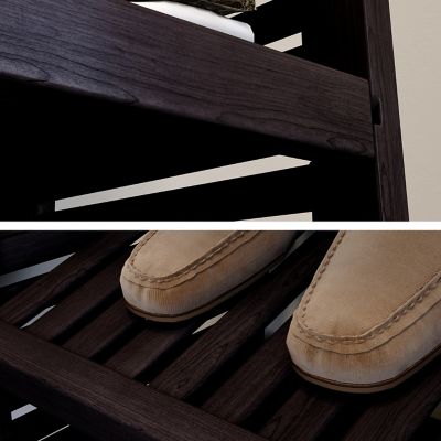 Image showing  Solid Wood Walk-In Closet Organizer with 5-Drawers and Glass Doors