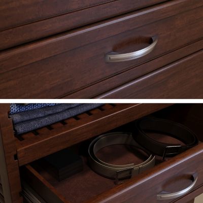 Image showing 5 th John Louis Home Solid Wood Walk-In Closet Organizer with 4 Shaker Drawers and Glass Doors