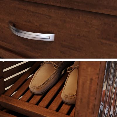 Image showing 6 th John Louis Home Solid Wood Walk-In Closet Organizer with 4 Shaker Drawers and Glass Doors