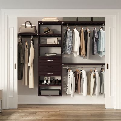 Image showing  Solid Wood Walk-In Closet Organizer with 3-Drawers