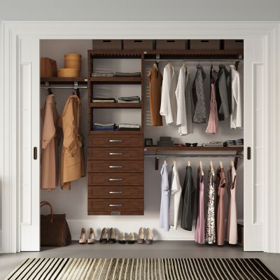 Image showing  Solid Wood Reach-In Closet Organizer with 6 Shaker Drawers