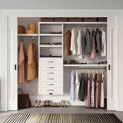 Image showing  Solid Wood Reach-In Closet Organizer with 6 Shaker Drawers