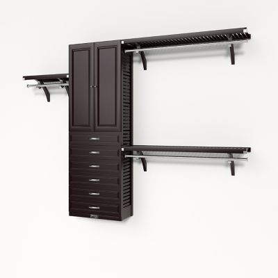 John Louis Home Solid Wood Reach-In Closet Organizer with 6-Drawers and Solid Wood Doors