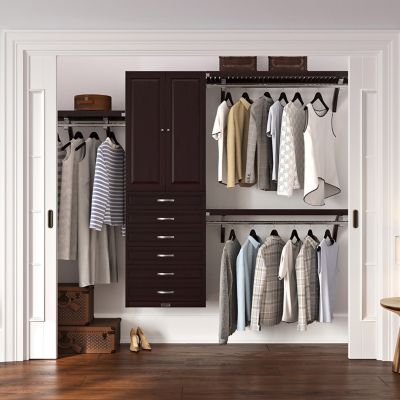 Image showing  Solid Wood Reach-In Closet Organizer with 6-Drawers and Solid Wood Doors
