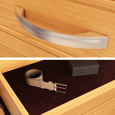 Image showing 5 th John Louis Home Solid Wood Reach-In Closet Organizer with 5-Drawers and Glass Doors