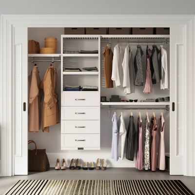 Image showing  Solid Wood Reach-In Closet Organizer with 4 Shaker Drawers