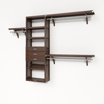 John Louis Home Solid Wood Reach-In Closet Organizer with 3 Shaker Drawers