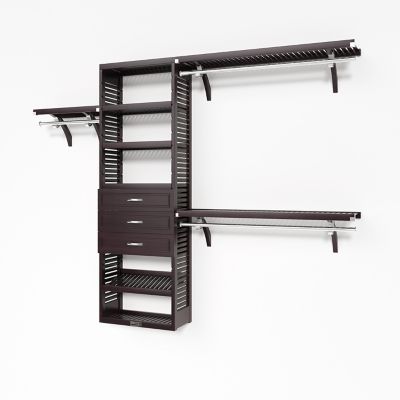 John Louis Home Solid Wood Reach-In Closet Organizer with 3-Drawers