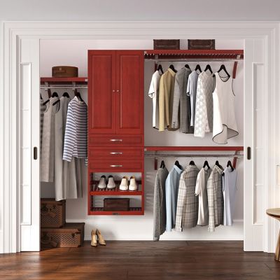 Image showing  Solid Wood Reach-In Closet Organizer with 3-Drawers and Solid Wood Doors