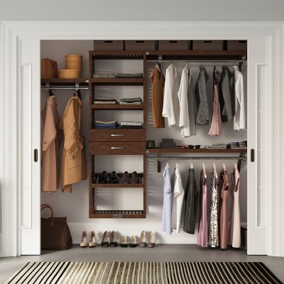 Image showing  Solid Wood Reach-In Closet Organizer with 2 Shaker Drawers
