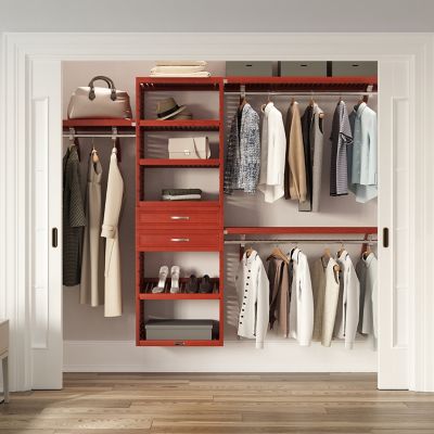 Image showing  Solid Wood Reach-In Closet Organizer with 2-Drawers
