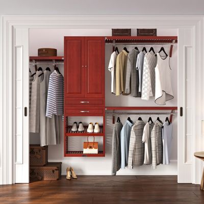 Image showing  Solid Wood Reach-In Closet Organizer with 2-Drawers and Solid Wood Doors