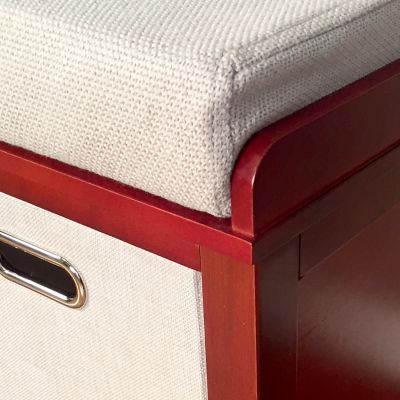 Image showing  Solid Wood Entryway Hall Tree 8 Pair Shoe Storage Bench with 1 Bin