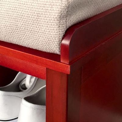 Image showing  Solid Wood Entryway 10-Pair Shoe Storage Bench