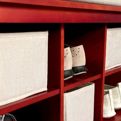 Image showing  Solid Wood Entryway 10-Pair Shoe Storage Bench