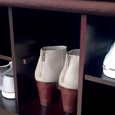 Image showing  Solid Wood Entryway 10-Pair Shoe Storage Bench