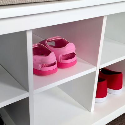 Image showing  Solid Wood Entryway 10-Pair Shoe Storage Bench