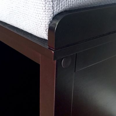 Image showing 3 th John Louis Home Solid Wood Entryway 4-Pair Shoe Storage Bench with 2 Bins