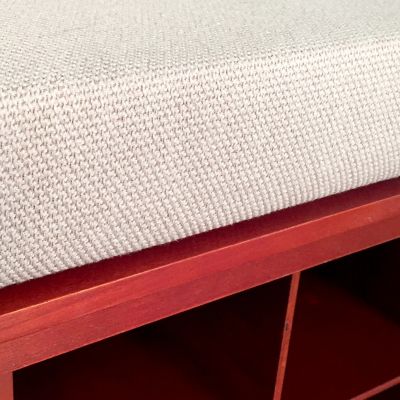 Image showing  Solid Wood Entryway 8-Pair Shoe Storage Bench with 1 Bin