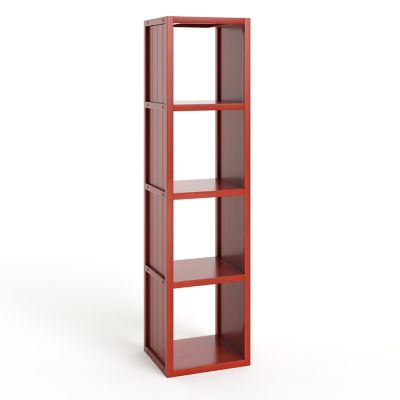 John Louis Home Solid Wood 4-Cube Tall Organizer
