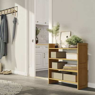 Image showing 1 th John Louis Home Solid Wood 2-Tier Storage Shelf Rack