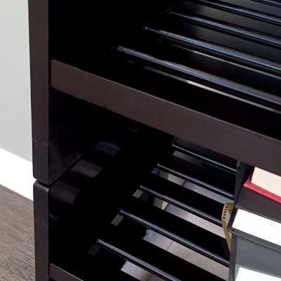 Image showing  Solid Wood 2-Tier Storage Shelf Rack