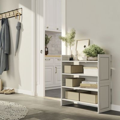 Image showing 1 th John Louis Home Solid Wood 2-Tier Storage Shelf Rack