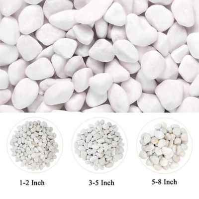Image showing  1-2 in. Snow White Stones Solar 30 lbs. - Pack for Garden, Pathway Decor, Aquarium and Water fountains