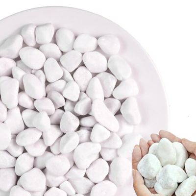 Image showing  1-2 in. Snow White Stone Pebbles Solar 10 lbs. Pack for Garden, Pathway Decor, Aquarium and Water Fountains