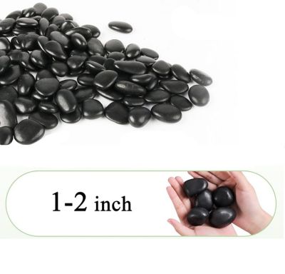 Image showing  2-3 in. Large Black Pebbles Solar 10 lb. Pack for Garden, Pathway Decor, Aquarium and Water Fountains