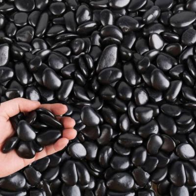 Image showing  0.5-1.5 in. Small Black Pebbles Solar 30 lb. Pack for Garden, Pathway Decor, Aquarium and Water fountains