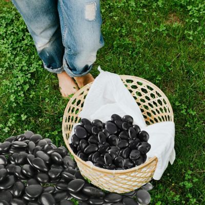 Image showing 4 th Ashman Online 0.5-1.5 in. Small Black Pebbles Solar 20 lb. Pack for Garden, Pathway Decor, Aquarium and Water fountains