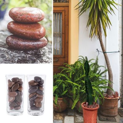 Image showing  Stones 1-3 in. Premium Red Stones Solar 20 lbs. -Pack for Garden, Pathway Decor, Aquarium and Water fountains.