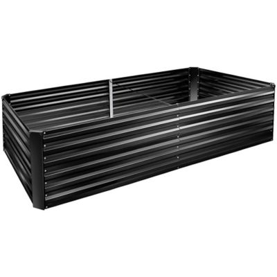 Ashman Online 4 ft. x 2 ft. x 1 ft. Outdoor Galvanized Steel Raised Garden Bed, Durable Planter Box