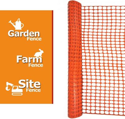 Image showing  4 ft. x 50 ft. Outdoor Weatherproof Fence, Orange Plastic Safety Mesh