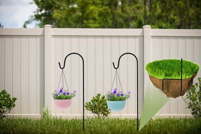 Image showing  25 in. Black Metal Outdoor Shepherd Hook, 12 pk.