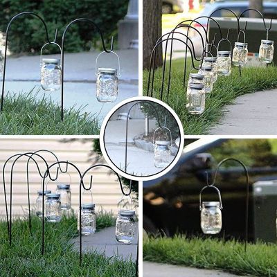 Image showing 7 th Ashman Online 25 in. Black Metal Outdoor Shepherd Hook, 12 pk.