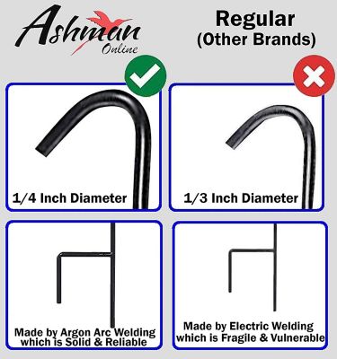 Image showing 9 th Ashman Online 25 in. Black Metal Outdoor Shepherd Hook, 12 pk.