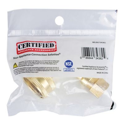 Image showing  3/4 in. FGH x 3/8 in. MIP Dishwasher Elbow with Nut & Compression Ferrule