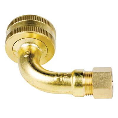 Image showing  3/4 in. FGH x 3/8 in. MIP Dishwasher Elbow with Nut & Compression Ferrule