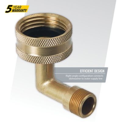 Image showing 7 th Certified Appliance Accessories 3/4 in. FGH (Female Garden Hose) x 3/8 in. MIP (Male Iron Pipe) Dishwasher Elbow